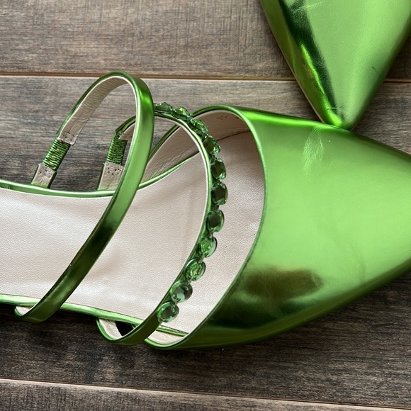 Metallic green Pazolini mules - Picture 2 of 5